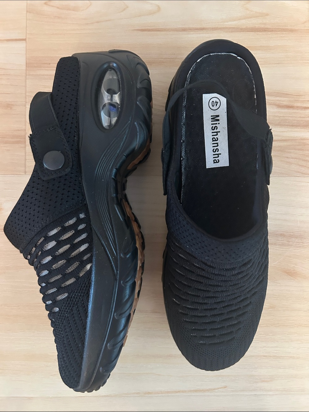 Mishansha Black Women's Slip-On Knit Mules - Picture 2 of 2